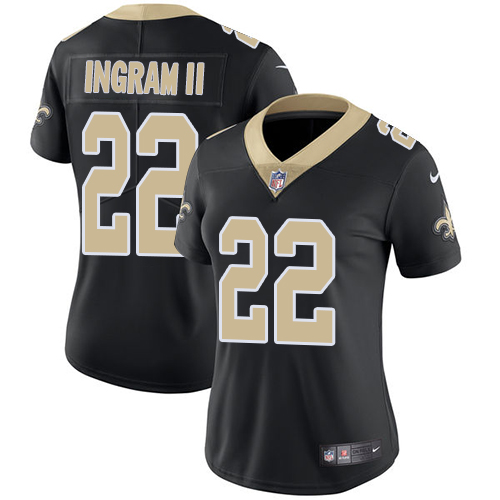 Nike Saints #22 Mark Ingram II Black Team Color Women's Stitched NFL Vapor Untouchable Limited Jersey